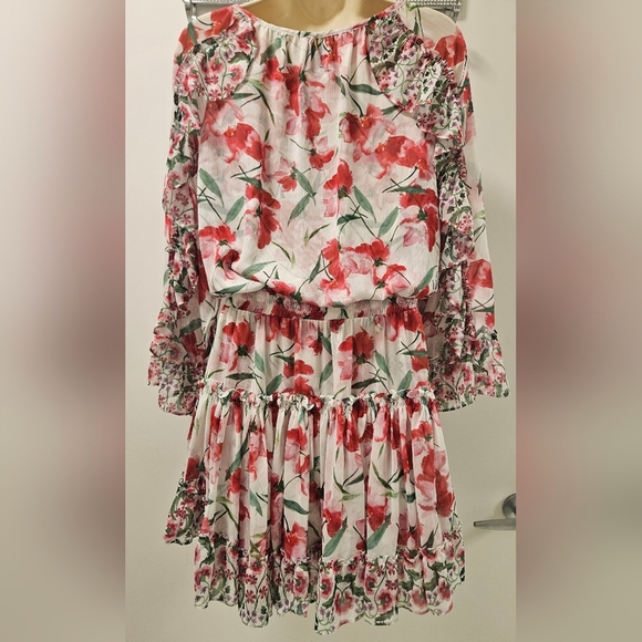 Misa Los Angeles Eliza Tiered Ruffle Chiffon Mini Dress Size S - Picture 6 of 16